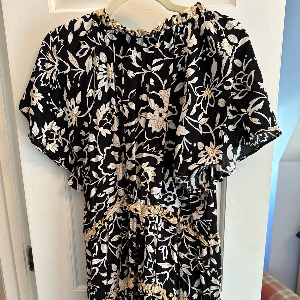 Robin tiered Mini Black dress by anthropology